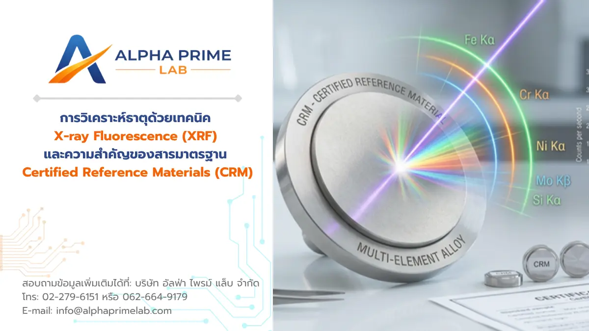 การวิเคราะห์ธาตุด้วยเทคนิค X-ray Fluorescence (XRF) และความสำคัญของสารมาตรฐาน Certified Reference Materials (CRM) 7 การวิเคราะห์ธาตุด้วยเทคนิค X-ray Fluorescence (XRF) และความสำคัญของสารมาตรฐาน Certified Reference Materials (CRM)