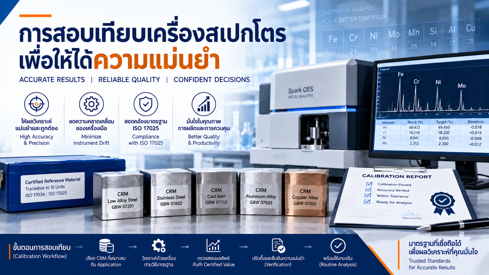 สอบเทียบเครื่องสเปกโตร | CRM โลหะ ก้อนมาตรฐาน Spark OES 1 สอบเทียบเครื่องสเปกโตร | CRM โลหะ ก้อนมาตรฐาน Spark OES